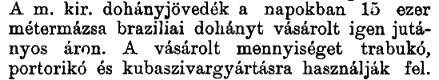 1922.10.18. Braziliai dohány