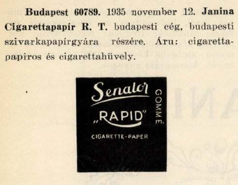 1935.11.12. Senator Rapid papír