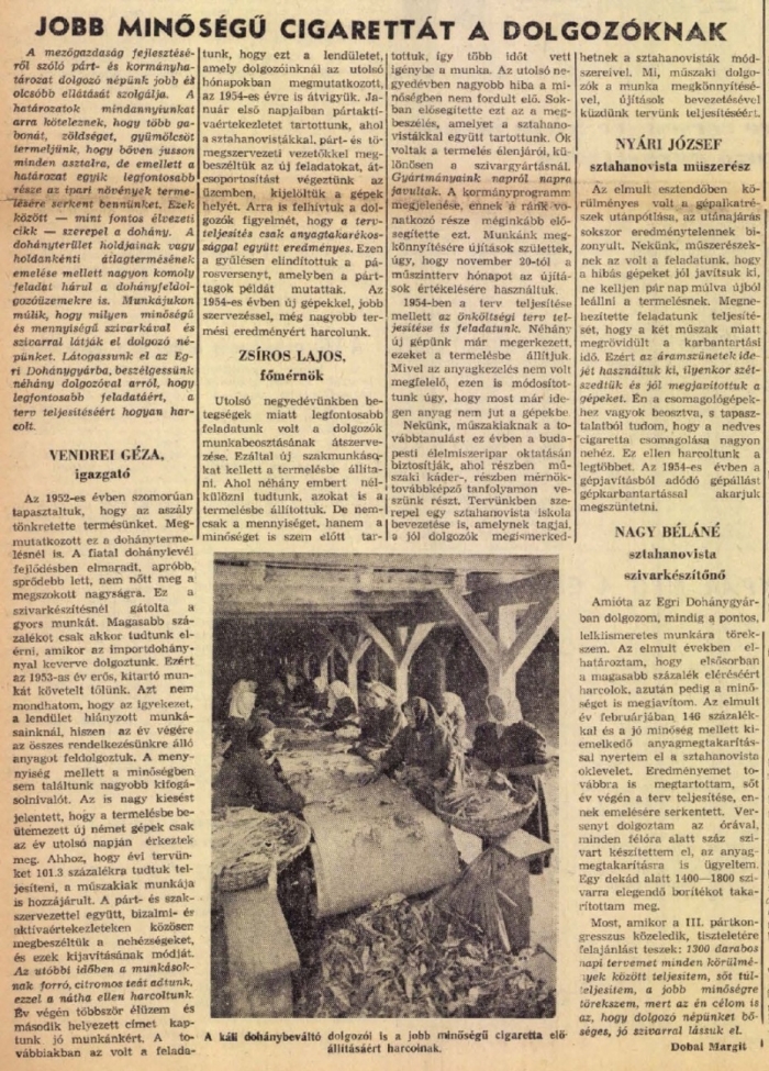 1954.01.24. Jobb minőségű cigarettát