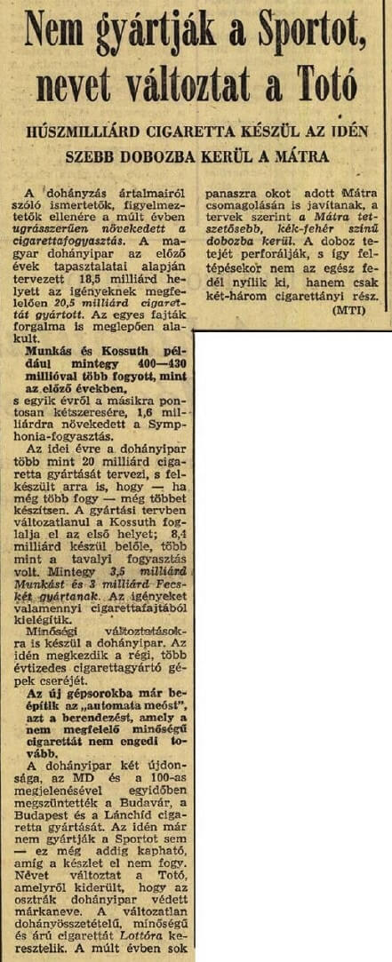 1967.02.03. Sport és Toto cigaretta