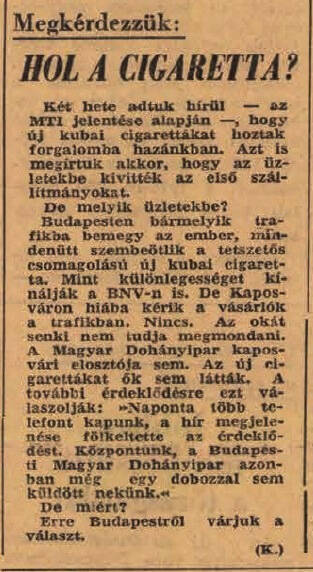 1967.05.25. Kubai cigaretta