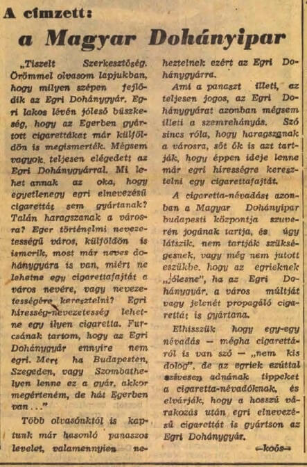 1967.08.03. Egri cigaretta