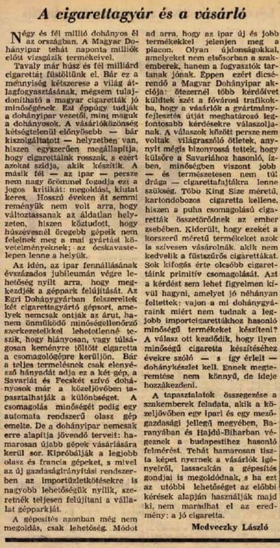1967.11.09. A dohányipar
