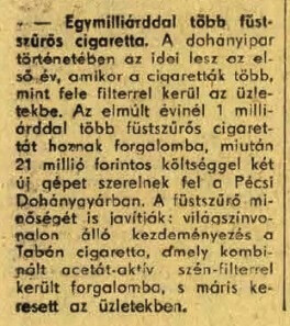 1973.02.09. Filteres cigaretták 1.