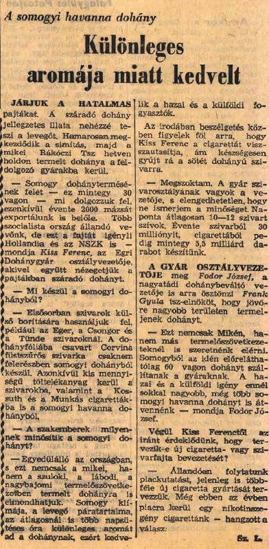 1973.11.03. Somogyi dohány