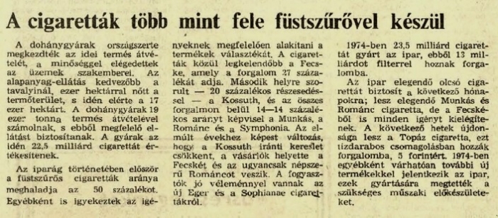 1973.11.21. Füstszűrős cigaretták