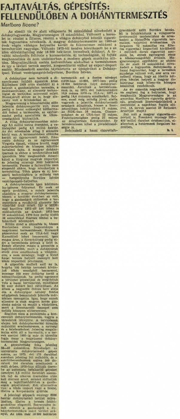 1978.02.02. Dohánytermesztés