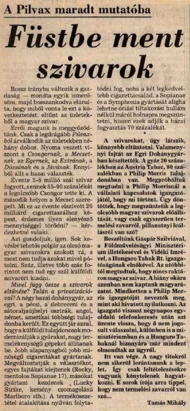 1993.01.03. Füstbe ment szivarok
