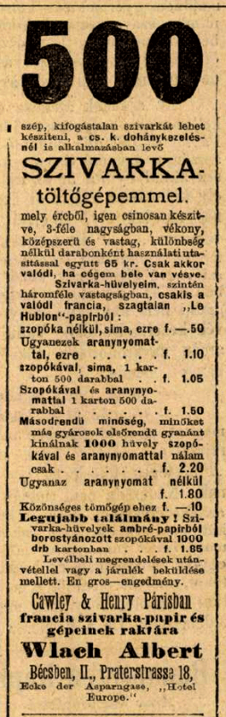 Cawley & Henry cigarettatöltő