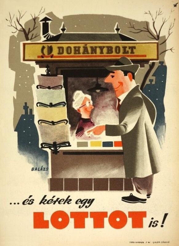 Dohánybolt és lottó reklám