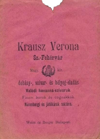 Krausz Verona dohányárudája