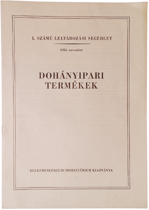 Leltározási segédlet, 1981