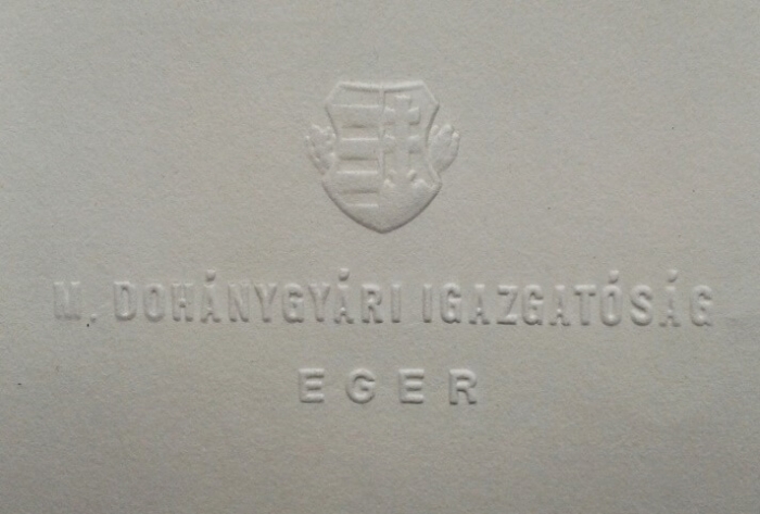 Egri Dohánygyár - levélpapír