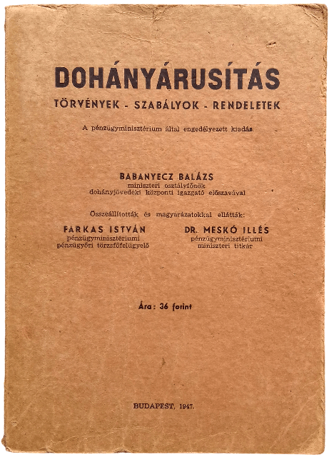 Babanyecz: Dohányárusítás