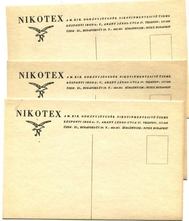 Nikotex levelezőlapok