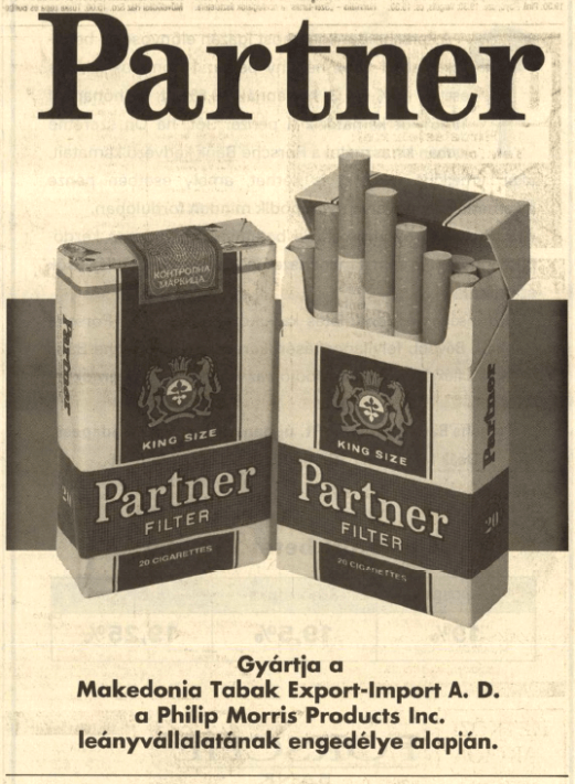 Partner cigaretta  - 1997