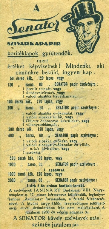 Senator papír és hüvely 32.